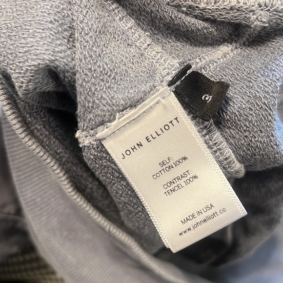 JOHN ELLIOT Paneled Gray Crew Long Sleeve Shirt Top - Picture 4 of 9